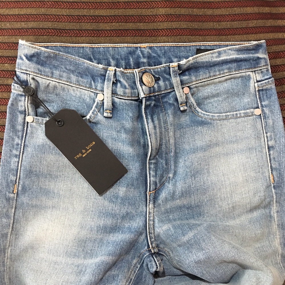 ❤️ RAG & BONE ❤️ COLLECTION STYLISH FARRAH ANKLE CIGARETTE RAW HEM JEANS . - Picture 10 of 12